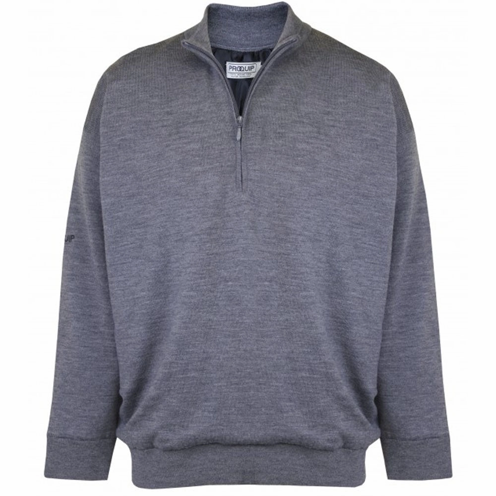 Tweed ProQuip Merino 1/2 Zip Lined Sweater - Grey