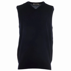 product generic practicality ProQuip Merino V-Neck Sleeveless Slipover - Navy