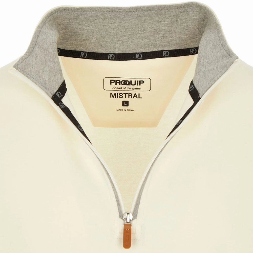 ProQuip Mistral 1/4 Zip Sweater - Cream Collared Weekend Wear