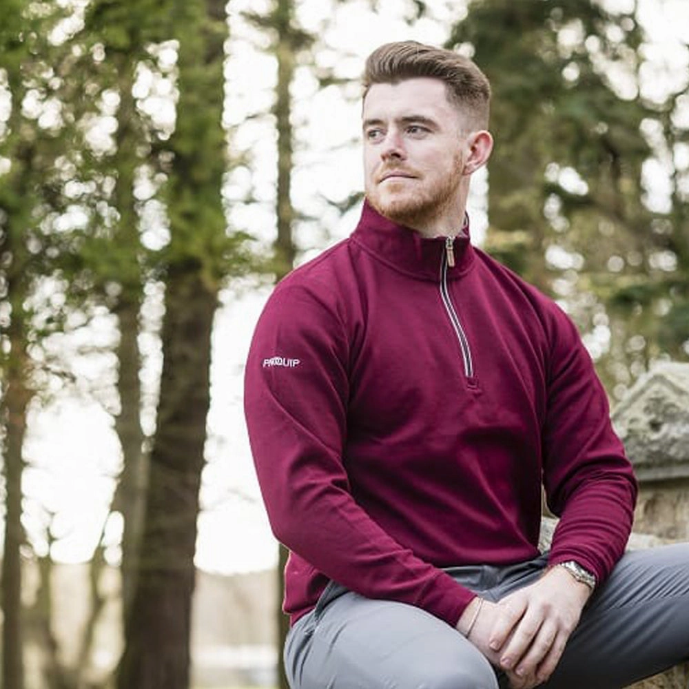 ProQuip Mistral 1/4 Zip Sweater - Wine Lightweight