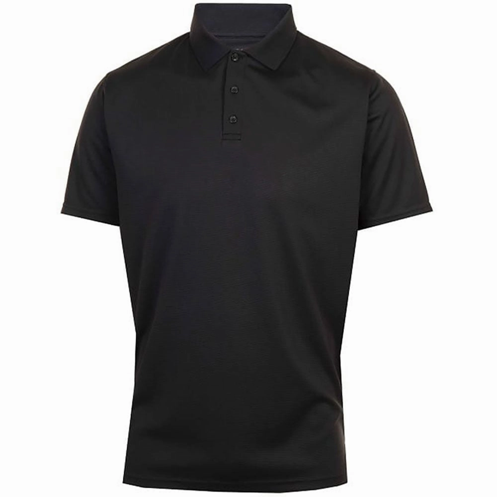 Reinforced Shoulder Stitching ProQuip Performance Pique Polo Shirt - Black