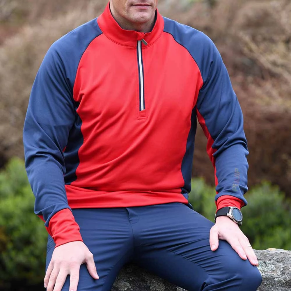 ProQuip Pro Tech 1/2 Zip Pullover - Red/Navy Snug Fit