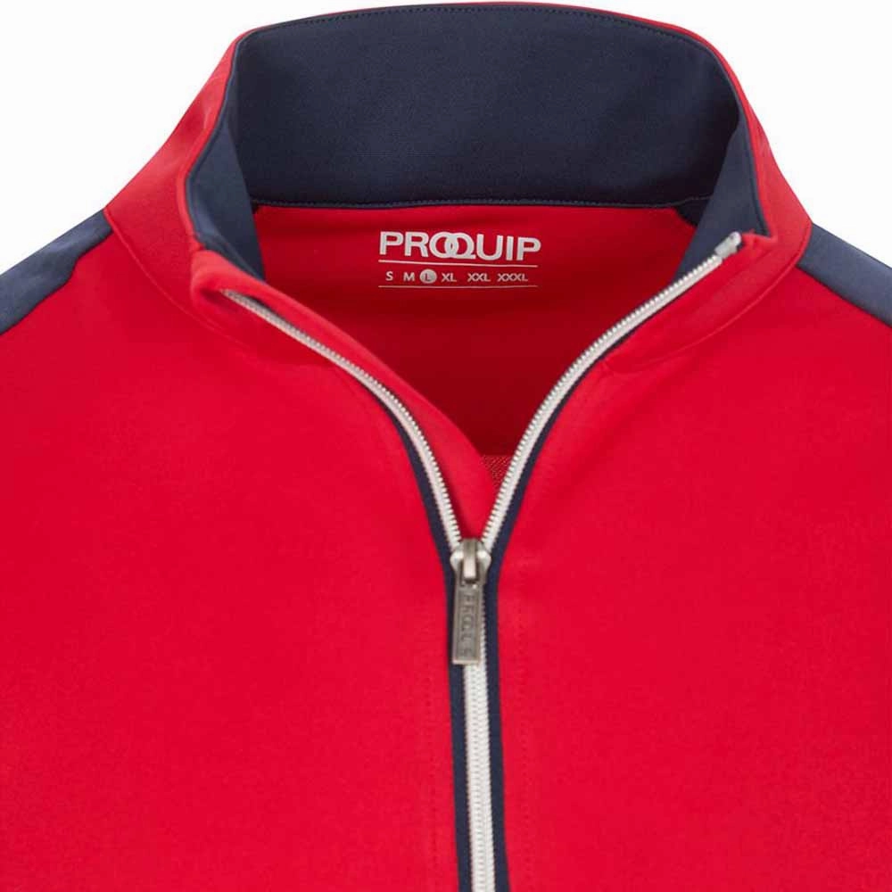 ProQuip Pro Tech 1/2 Zip Pullover - Red/Navy jersey Short Sleeve