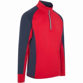 Comfort Essentials Trendy Streetwear ProQuip Pro Tech 1/2 Zip Pullover - Red/Navy