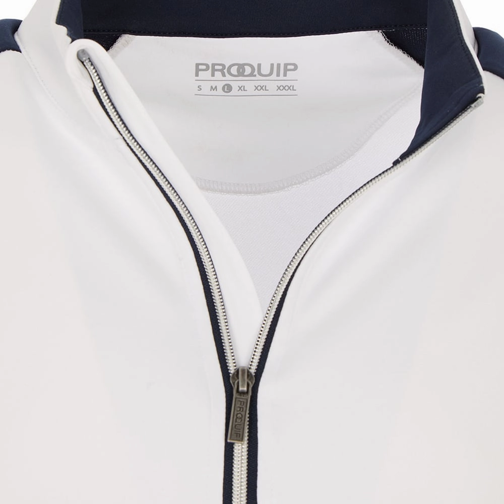 ProQuip Pro Tech 1/2 Zip Pullover - White/Navy Lightweight Layer Minimalist Look