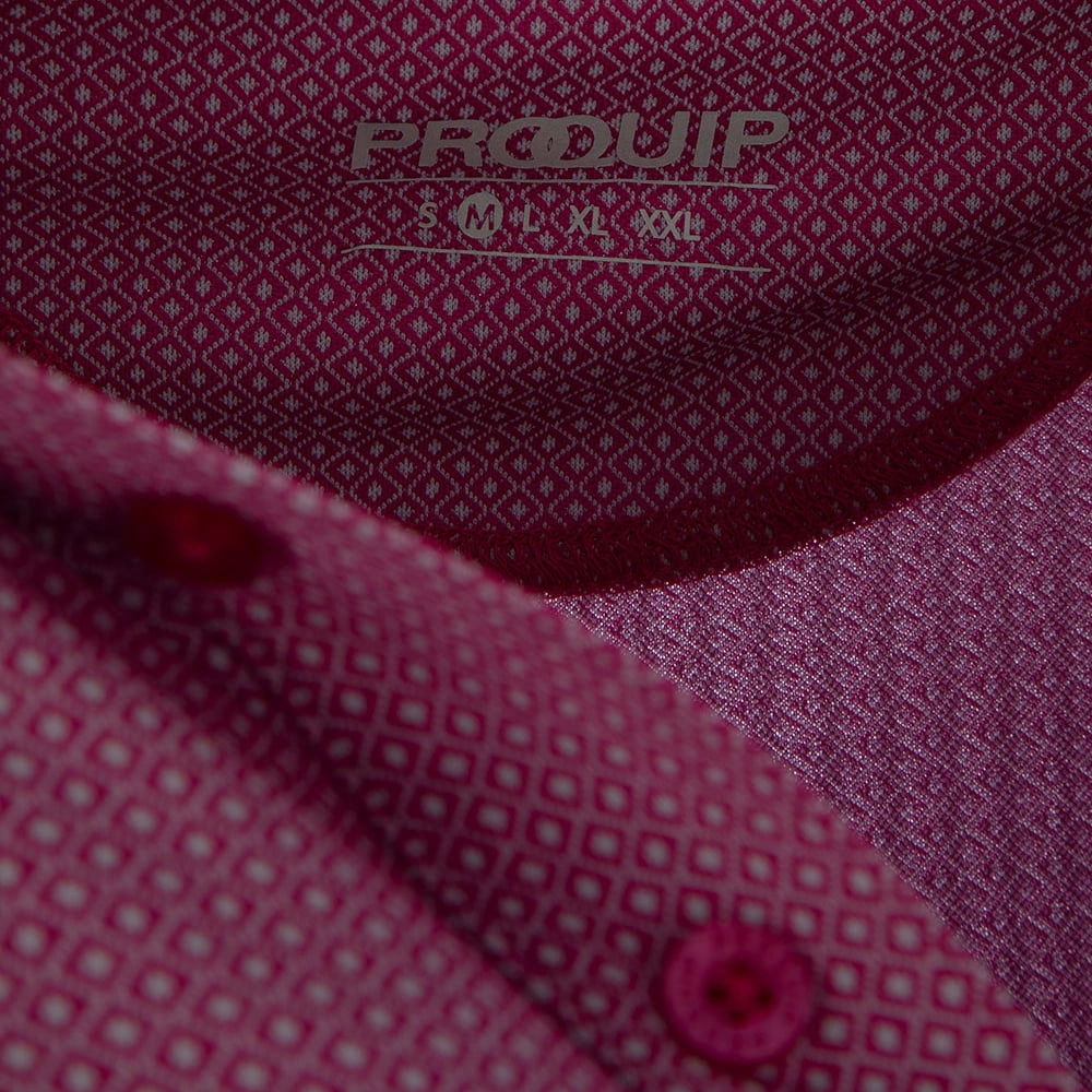 Soft Feel ProQuip Pro Tech Double Jacquard Polo Shirt - Festival Fuchsia