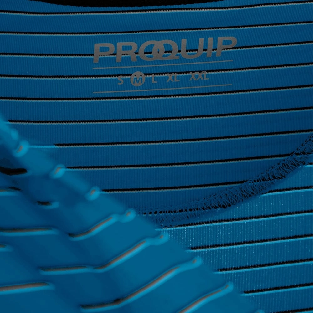 ProQuip Pro Tech Feeder Stripe Polo Shirt - Azure Blue Stylish and Relaxed Sporty Layer Look