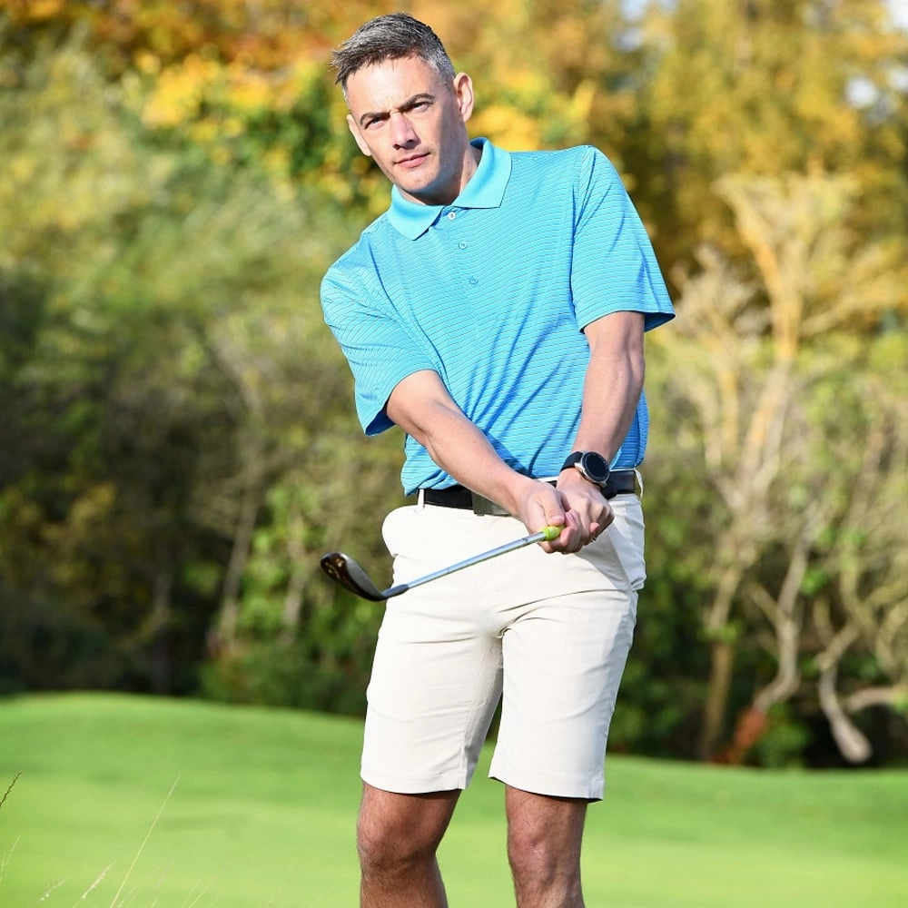 ProQuip Pro Tech Feeder Stripe Polo Shirt - Azure Blue Easy Layer Vintage Look