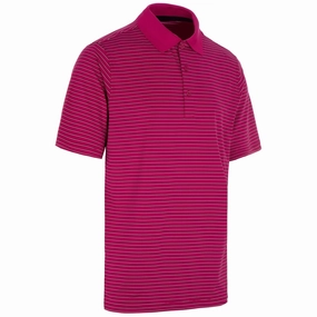 Gym workout ProQuip Pro Tech Feeder Stripe Polo Shirt - Fuchsia