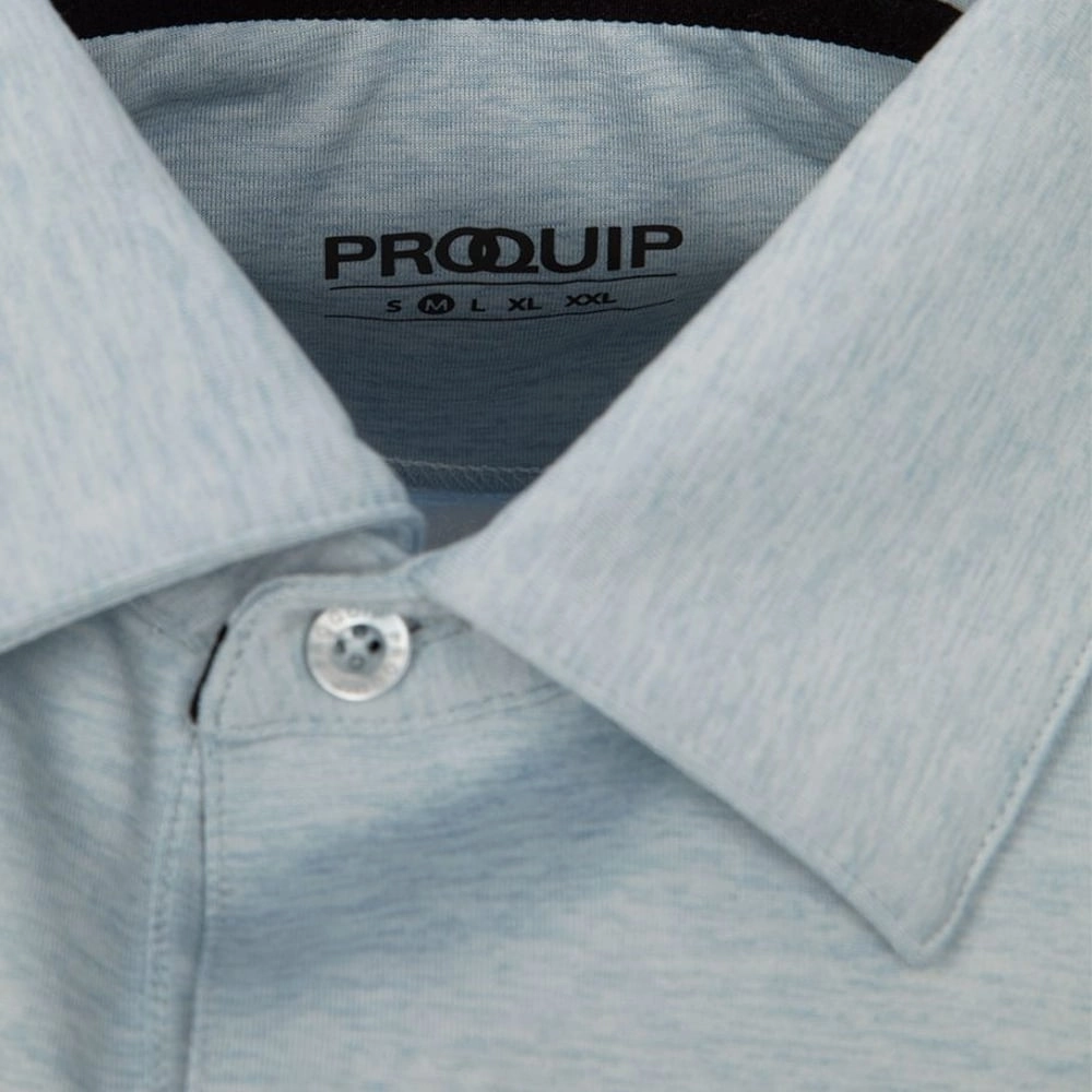 Fashion Layer Soft Touch ProQuip Pro Tech Melange Polo Shirt - Blue Fog