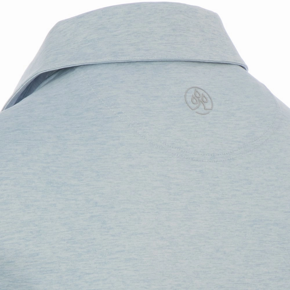 ProQuip Pro Tech Melange Polo Shirt - Blue Fog Lace trim Perfect Layering