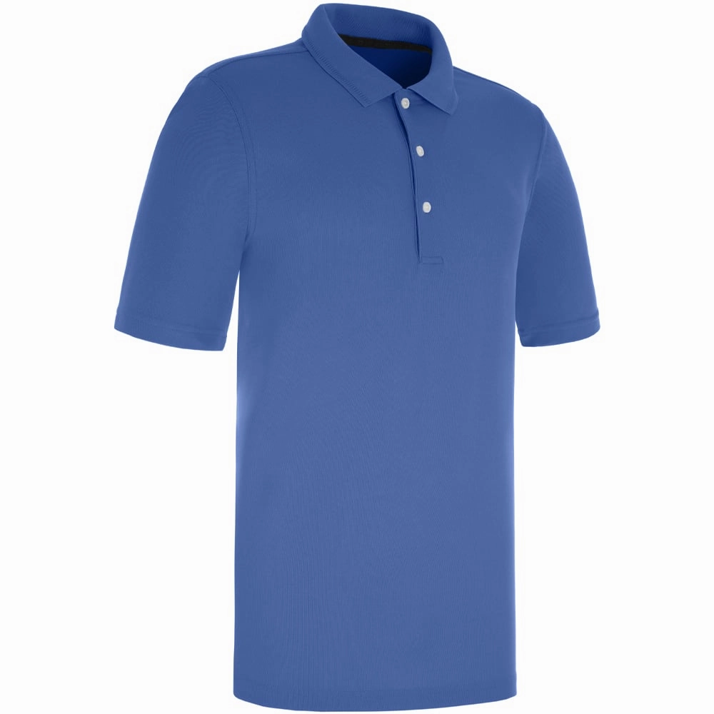 ProQuip Pro Tech Plain Polo Shirt - Maritime Blue Self Fabric Tape Stretchable