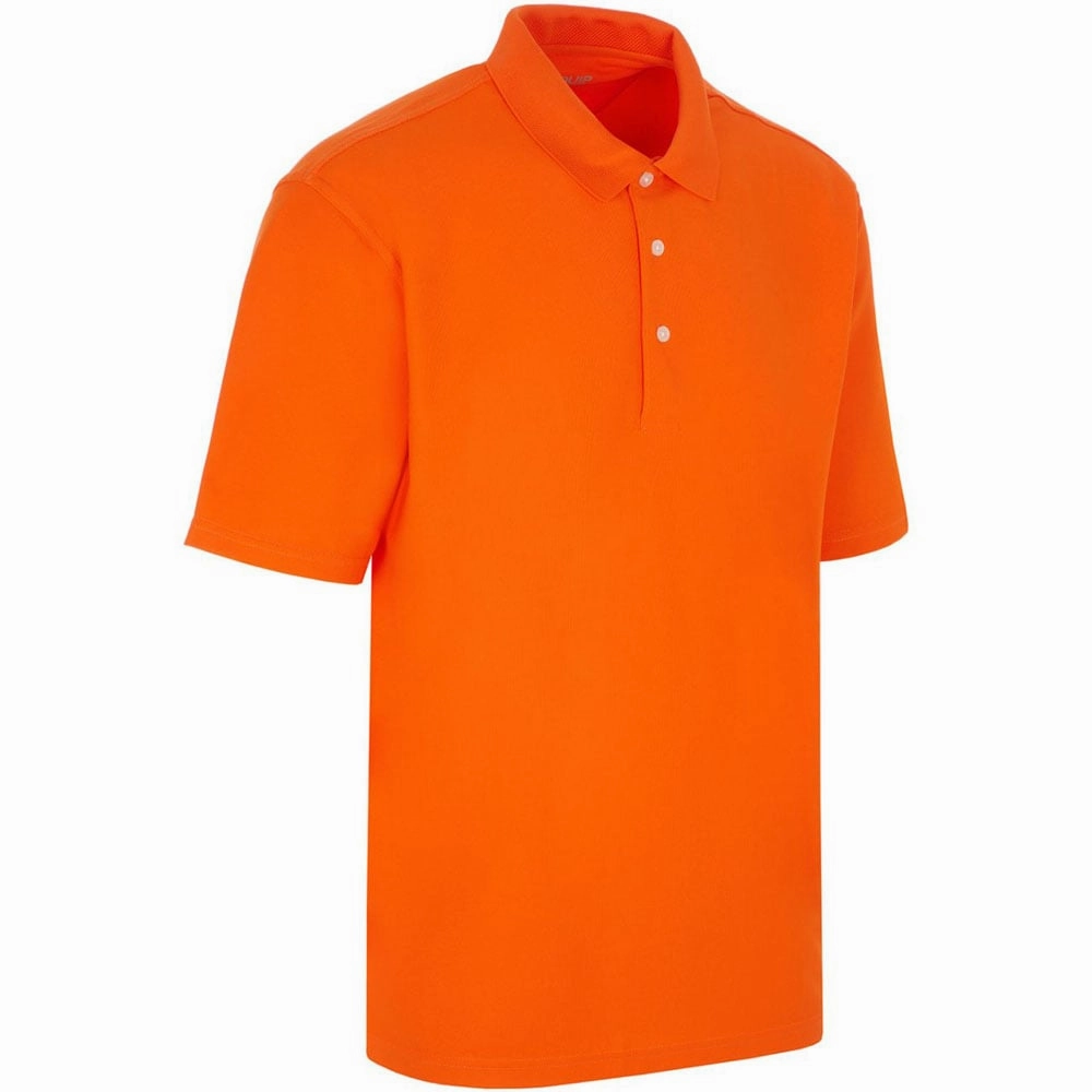 ProQuip Pro Tech Plain Polo Shirt - Setting Sun LayeredHemDetails