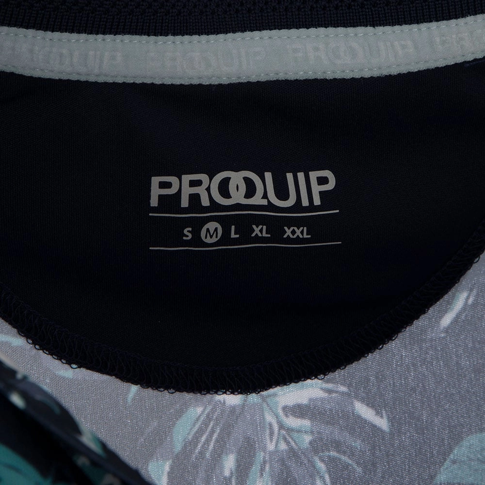 Cozy Vibes ProQuip Sub7 Leaf Print Polo Shirt - Navy/Blue/Porcelain