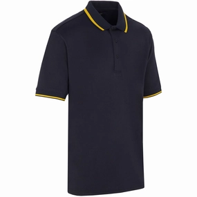 AllSeasonWear ProQuip Sub7 Plain Polo Shirt - Navy/Gold