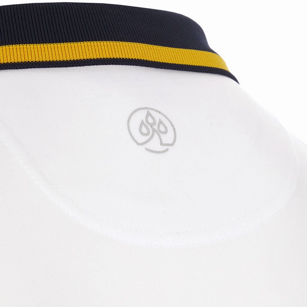 ProQuip Sub7 Plain Polo Shirt - White/Gold Seasonal Must-Have AntiPilling