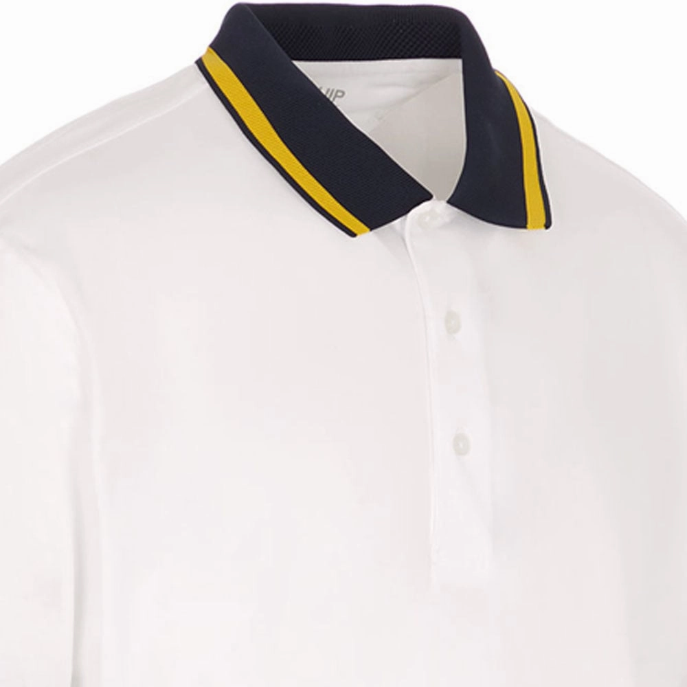 ProQuip Sub7 Plain Polo Shirt - White/Gold Cozy Layering Soft Design