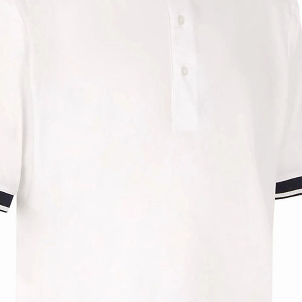 V neck style ProQuip Sub7 Plain Polo Shirt - White/White