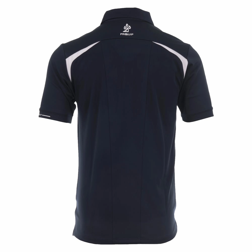 Minimal Comfort Style ProQuip Technical Panel Golf Polo Shirt - Navy