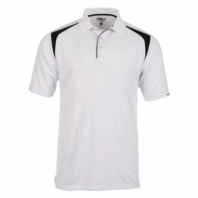 Layered Collar Structure ProQuip Technical Panel Golf Polo Shirt - White