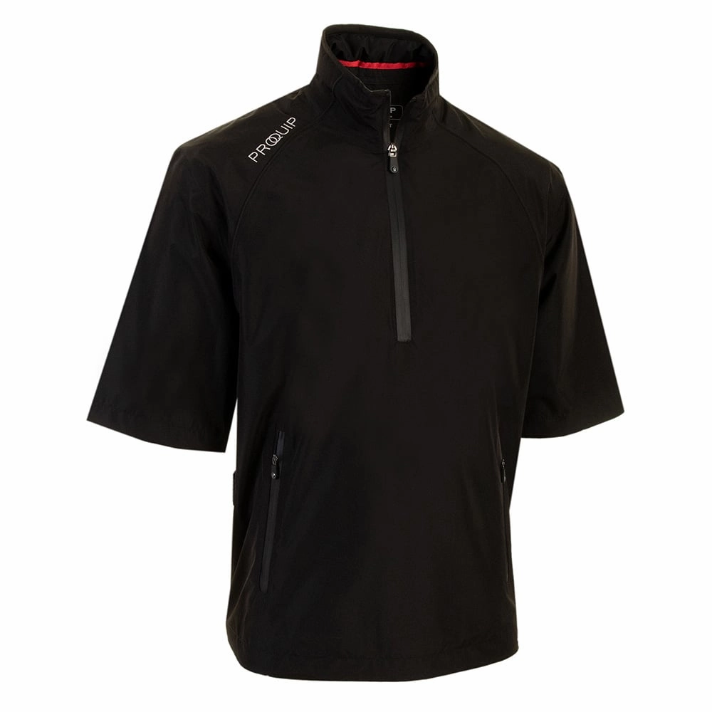 Micro Perforated Panels Adjustable Hem Lock System Proquip Tempest Half Sleeve Waterproof Top - Black