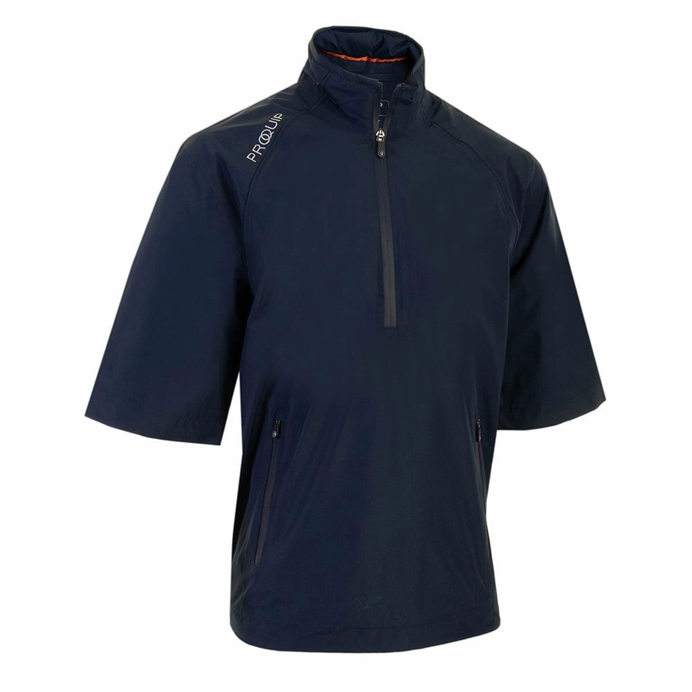 Pattern Print Proquip Tempest Half Sleeve Waterproof Top - Navy