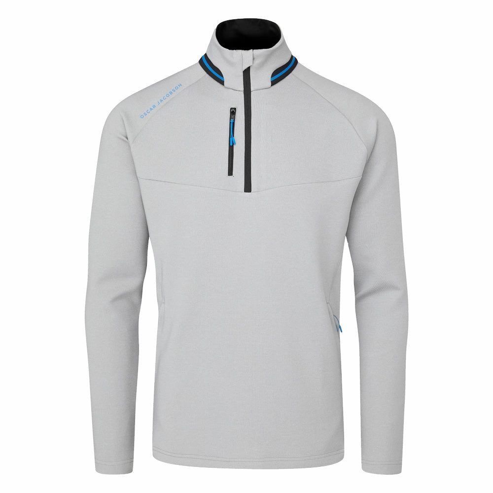 Trendy Outfit Casual Hoodie Oscar Jacobson Thomson Zip Neck Sweater - Light Grey