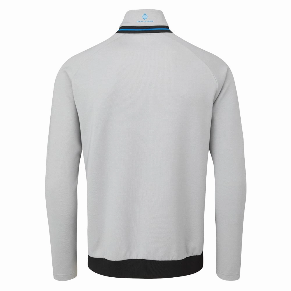 Casual Chic Hiking Suitable Oscar Jacobson Thomson Zip Neck Sweater - Light Grey