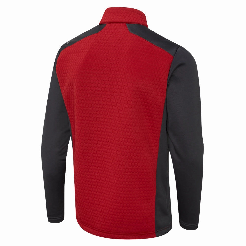 Ping Mellor 1/2 Zip Sweater - Firebrick/Asphalt Trendy Look