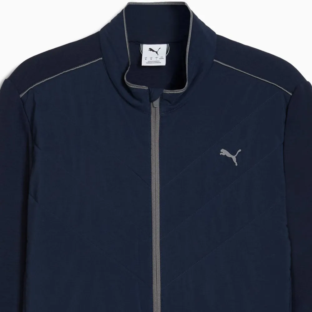 Puma Cloudspun Fleece Hybrid Jacket - Deep Navy Light Outdoor Layer AdjustableDrawcordHem