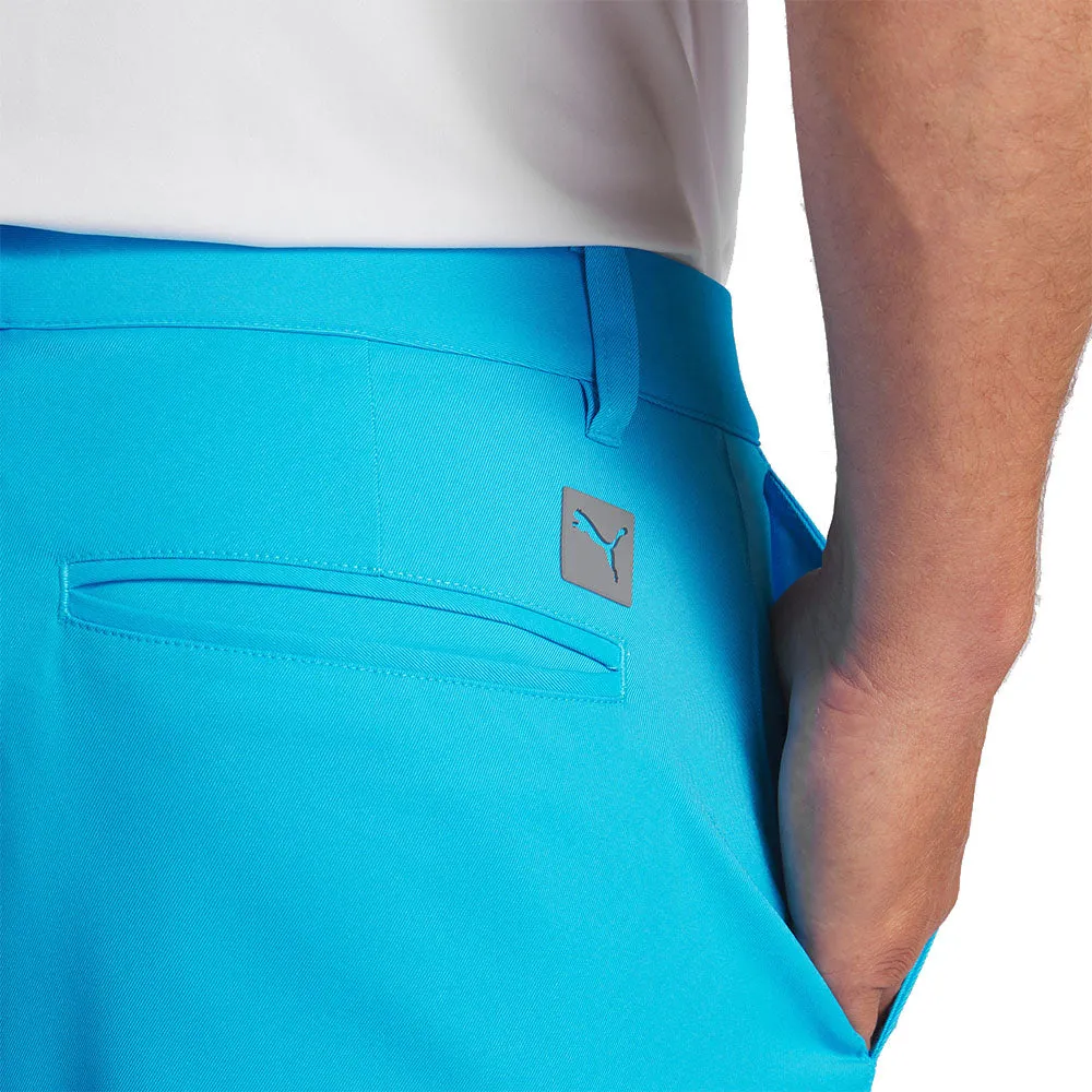 Multi Pocket System Elastic Waistband Design Puma Dealer 10" Shorts - Aqua Blue