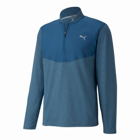 product budget friendly choice Active Design Puma Cloudspun 1/4 Zip Pullover - Digi-Blue Heather