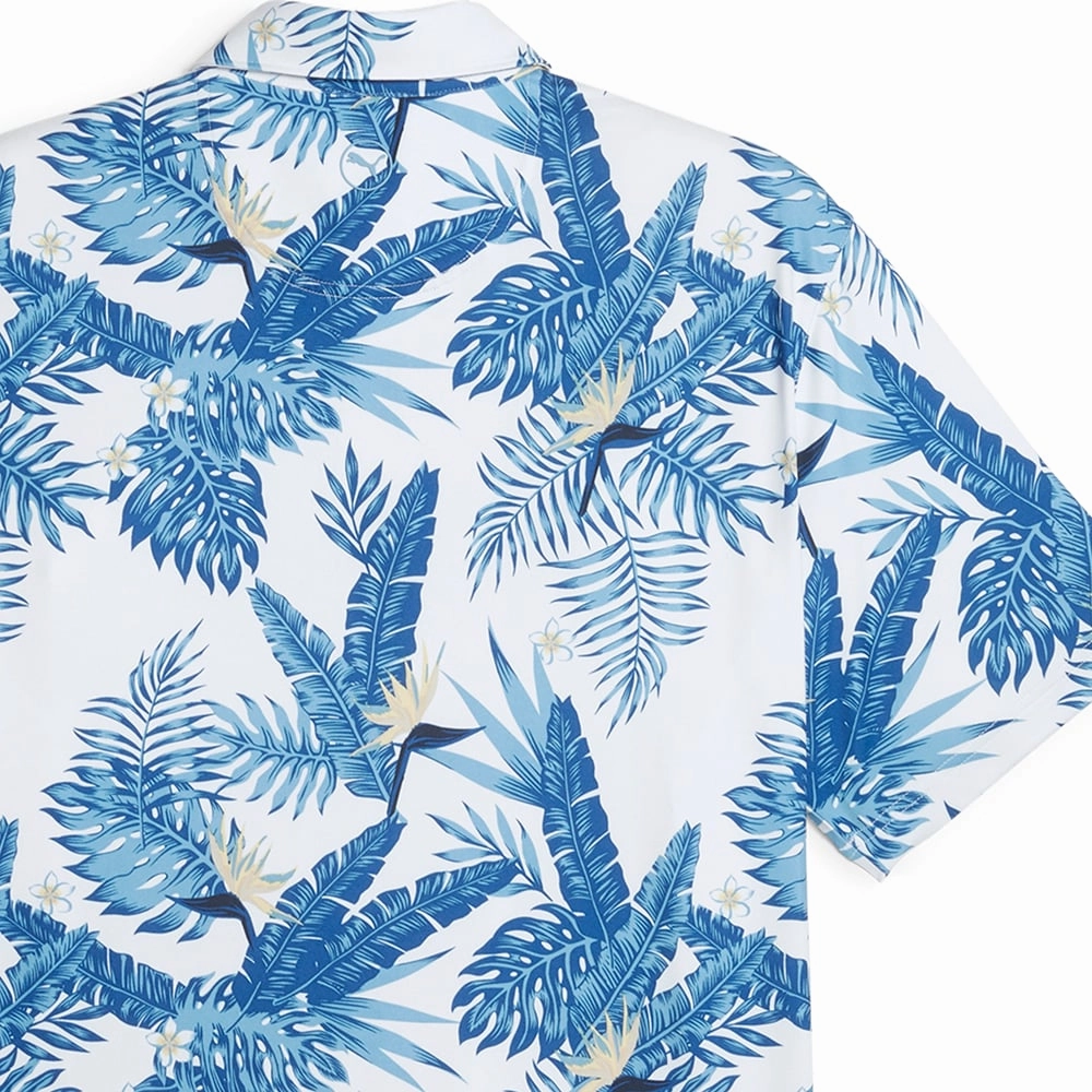 Puma Cloudspun Aloha Polo Shirt - White Glow/Festive Blue Hiking durability Fuzz Free Surface