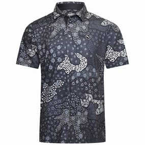 Puma Cloudspun Bloom Camo Polo Shirt - LC - Puma Black Travel Comfort