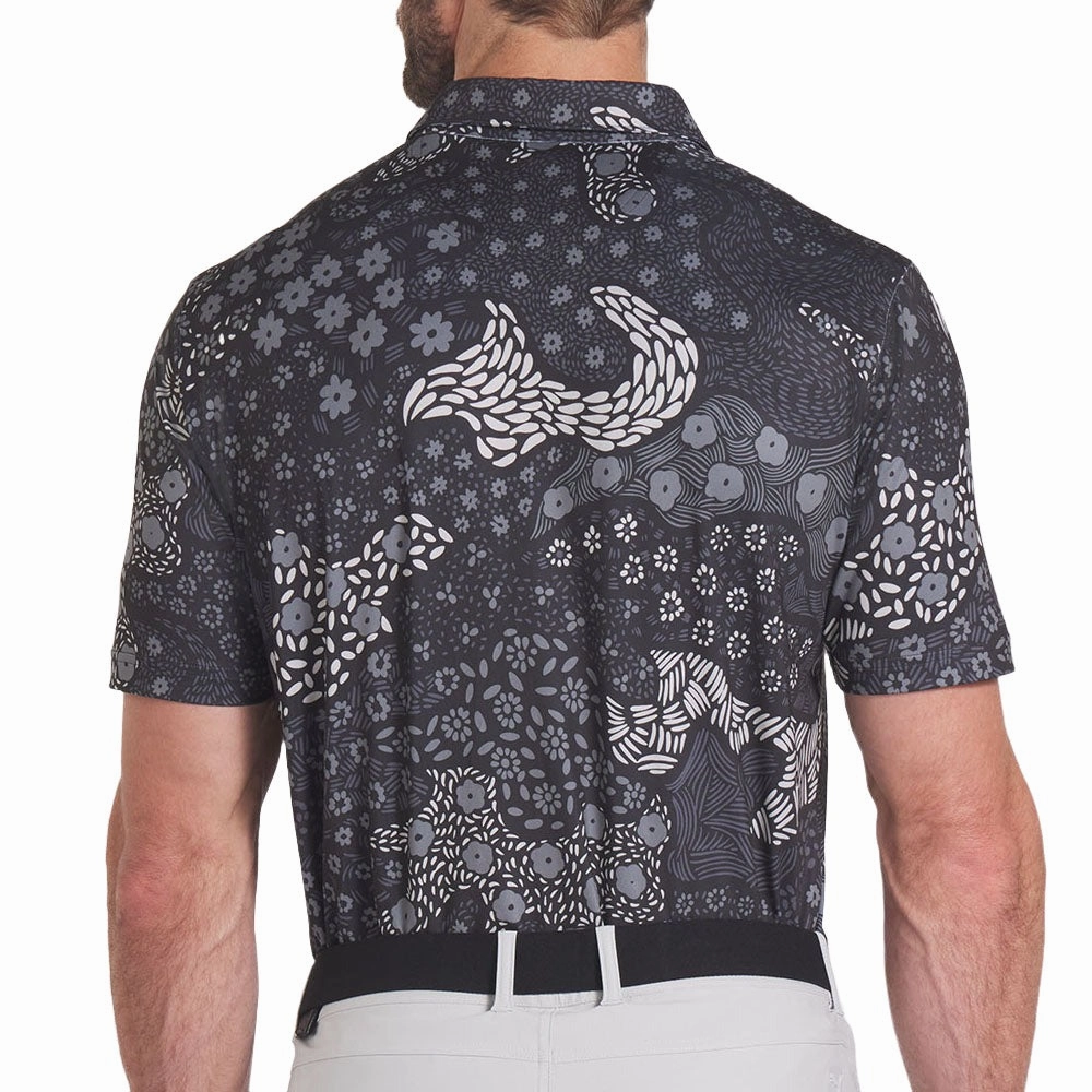 Puma Cloudspun Bloom Camo Polo Shirt - LC - Puma Black Comfy All-Day