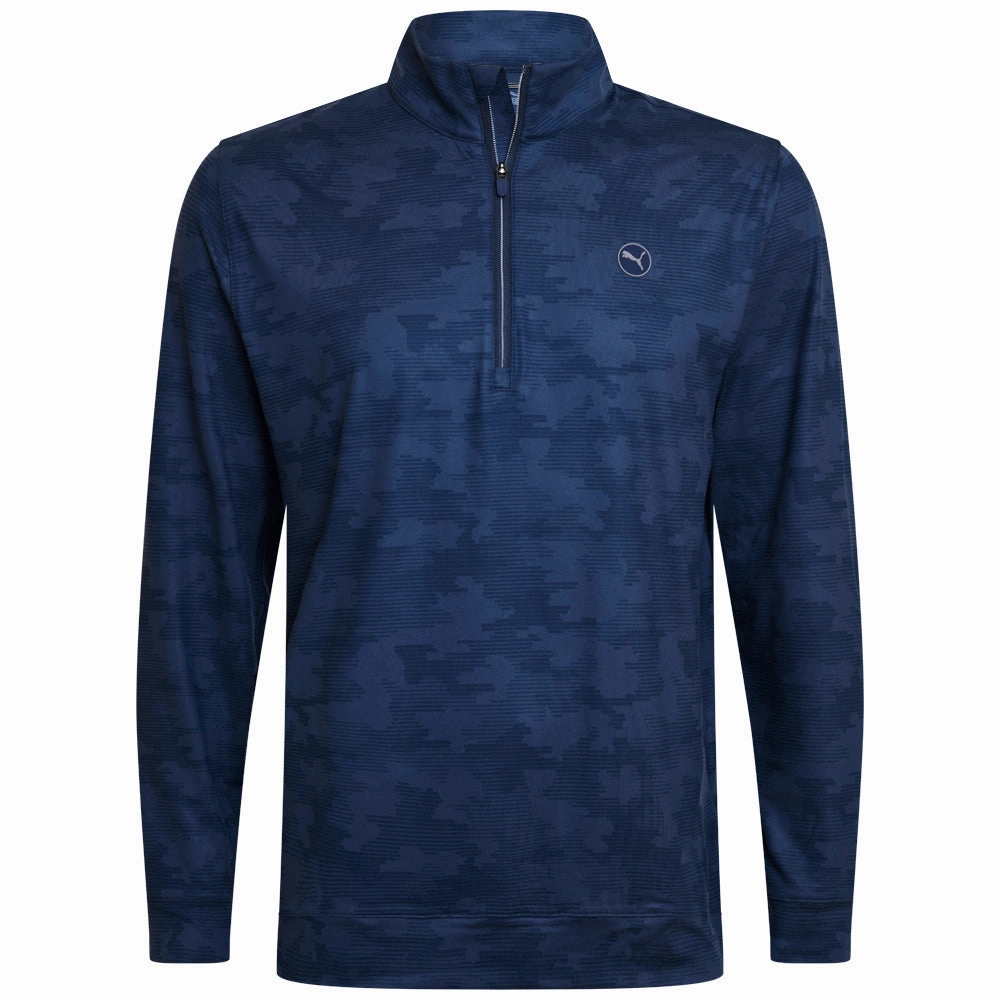 suitable for casual events Sporty Wearable Puma Cloudspun Camo 1/4 Zip Pullover - Deep Navy