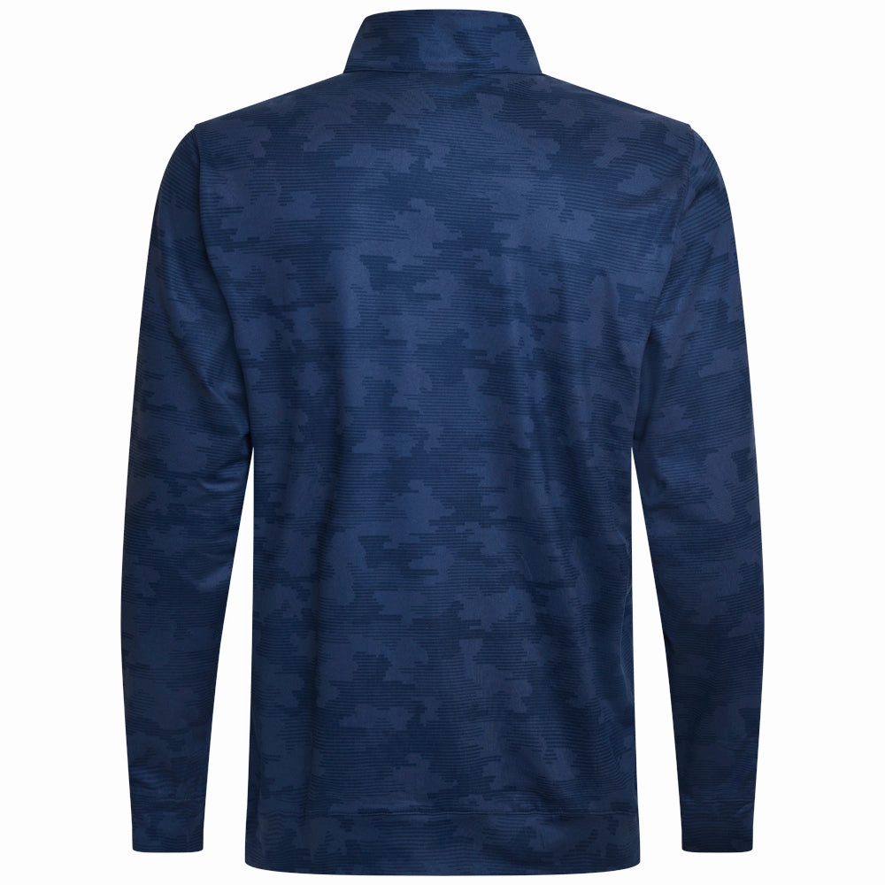Youthful Vibe Geometric Print Puma Cloudspun Camo 1/4 Zip Pullover - Deep Navy