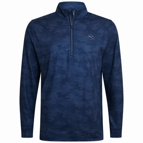 suitable for casual events Sporty Wearable Puma Cloudspun Camo 1/4 Zip Pullover - Deep Navy