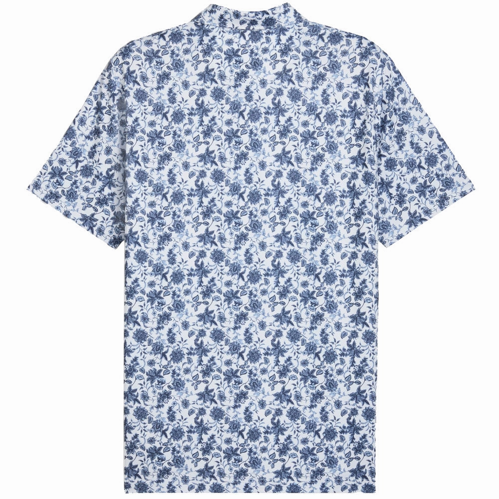 Puma Cloudspun Carmela Floral Polo Shirt - White Glow/Haute Tropic Sporty Style Wear Loose Fit