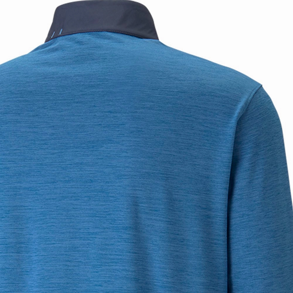 product running suitable speed keychain accents Puma Cloudspun Colour Block 1/4 Zip Pullover - Navy Blazer/Lake Blue Heather