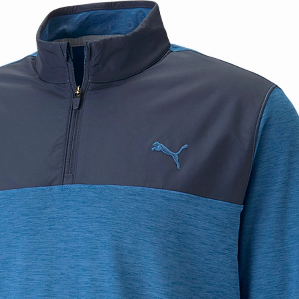 Puma Cloudspun Colour Block 1/4 Zip Pullover - Navy Blazer/Lake Blue Heather product market share