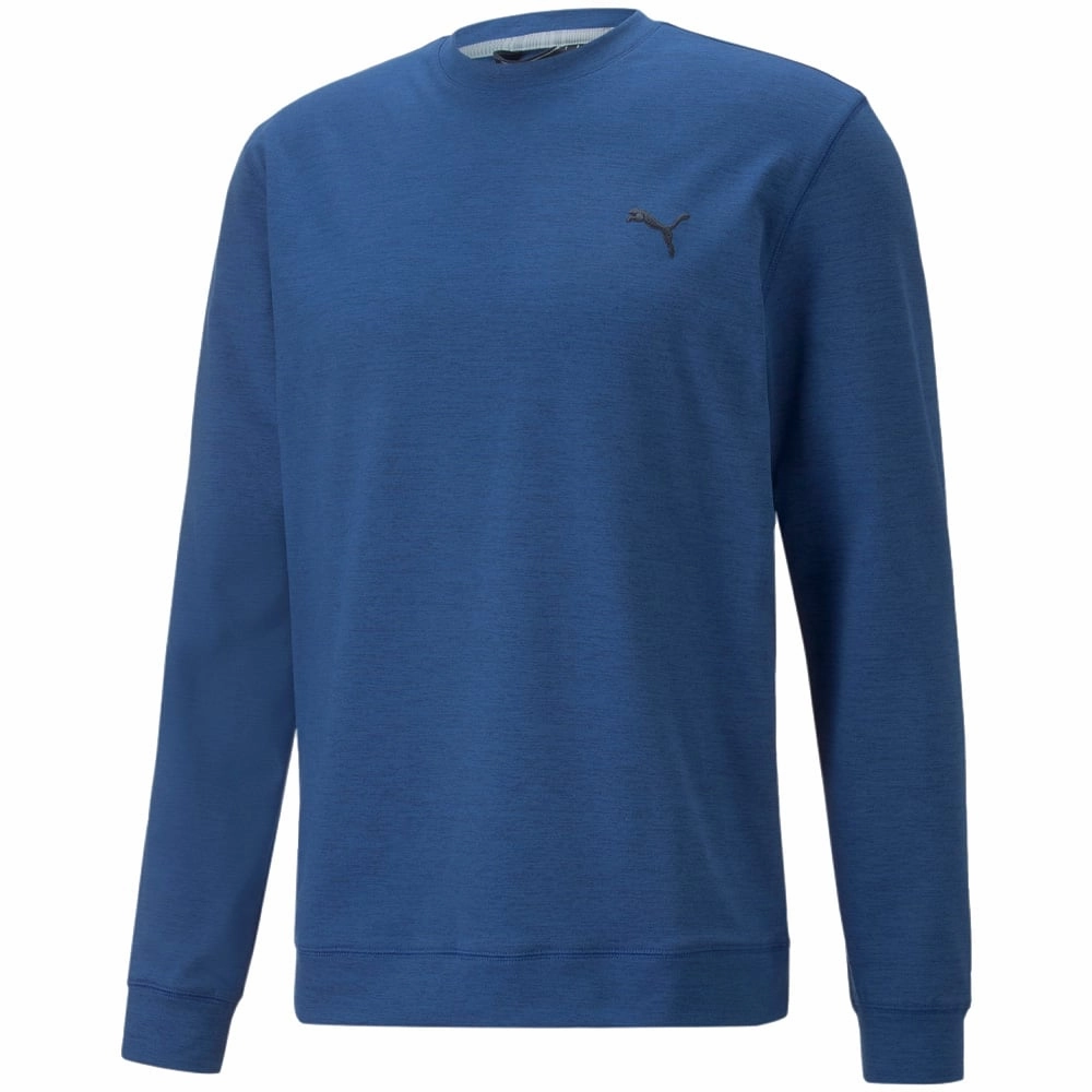 Puma Cloudspun Crew Neck Sweater - Blazing Blue Heather Modern Sporty