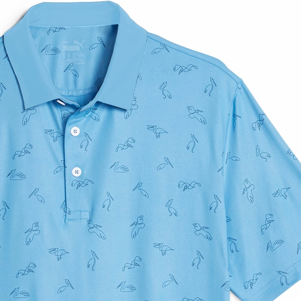 Puma Cloudspun Echo Polo Shirt - Regal Blue/Navy Blazer Beach relaxation BreathableMeshLining