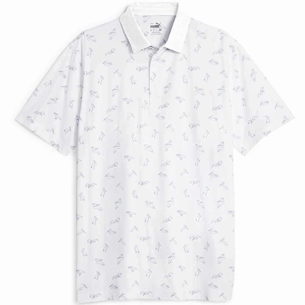 Everyday Essential Puma Cloudspun Echo Polo Shirt - White Glow/Navy Blazer