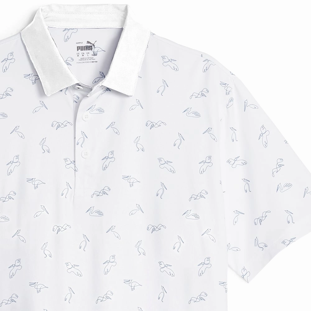 Puma Cloudspun Echo Polo Shirt - White Glow/Navy Blazer AllSeasonWear