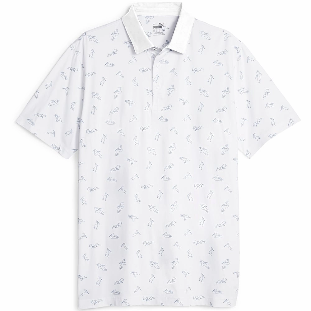 Puma Cloudspun Echo Polo Shirt - White Glow/Navy Blazer Simple Fit Perfectly Fit
