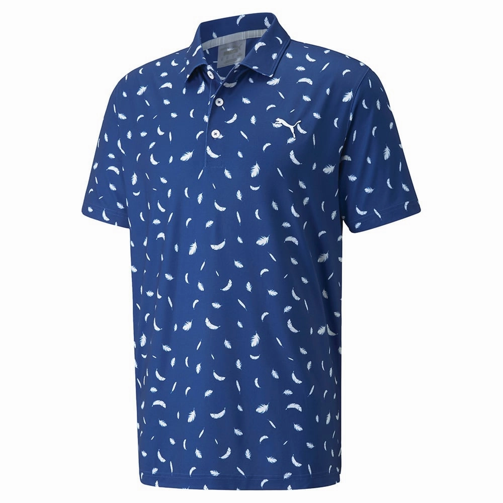 Casual Layering Vegan Puma Cloudspun Feathers Polo Shirt - Mazarine/Bright White