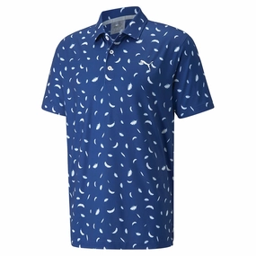 Trendy Fashion School Uniform Puma Cloudspun Feathers Polo Shirt - Mazarine/Bright White