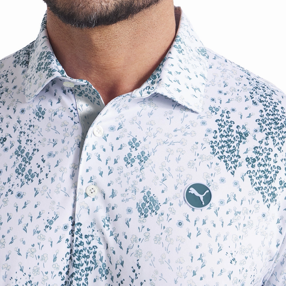 Puma Cloudspun Garden Polo Shirt - White Glow Soft Cotton Feel