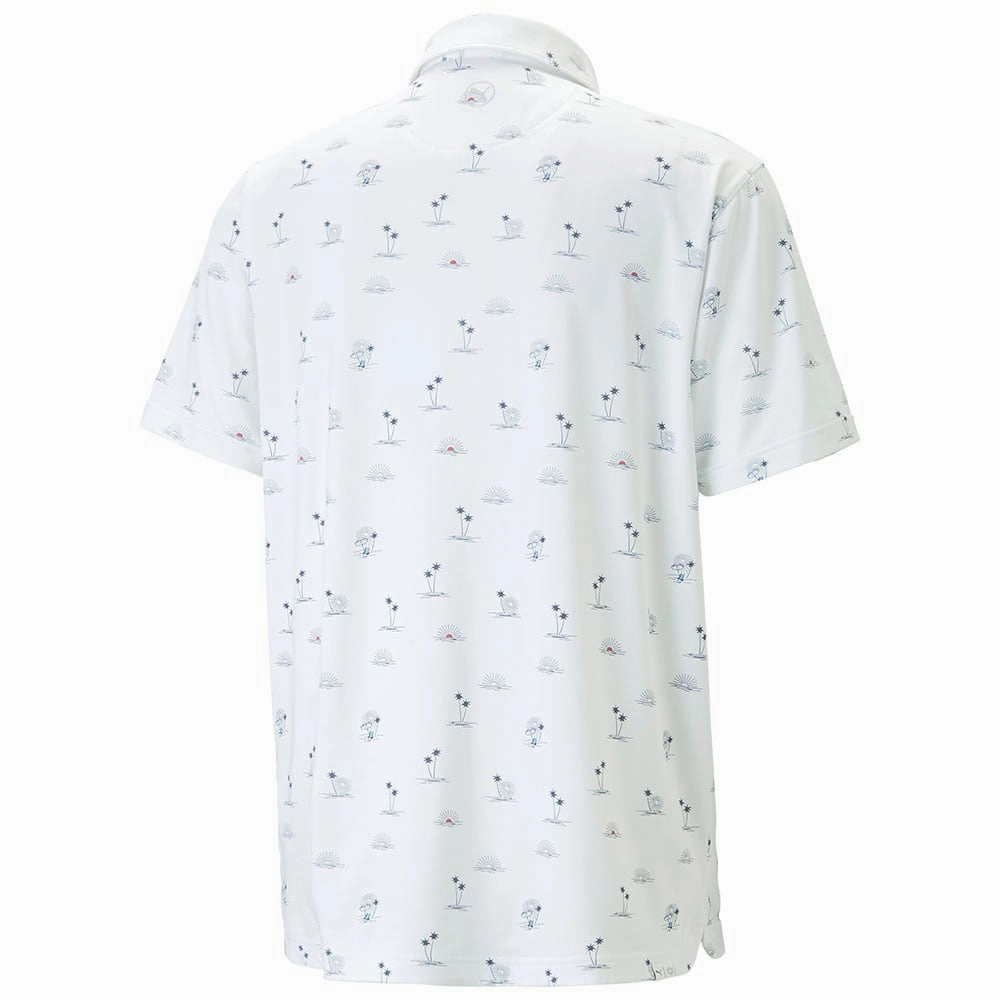 Comfy Vibes Relaxed Comfort Wear Puma Cloudspun Horizons Polo Shirt - Bright White/Heartfelt